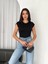 Bisiklet Yaka Slim Fit Sıfır Kol Basic Crop Kadın T-Shirt 1