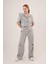 Grip&hug Cepli Düğmeli Bluz ve Diz Detaylı Pantolon Gri Ikili Takım 5