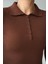 Grip&hug Polo Yaka 6 Düğmeli Kazak - Kahve 2