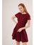 Grip&hug Önden Dikiş Detaylı Çan Model Bordo Elbise 5