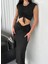 Grip&hug Osy Modal Yumuşak Dokulu Kumaş Büzgülü Crop Etek Takım - Siyah 2