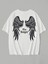 Baskılı Oversize Bisiklet Yaka T-Shirt - Beyaz 3