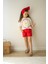 Daisy Flower Kız Çocuk Şortlu Takım – Ekru/kırmızı 4