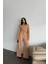 Grip&hug Crop Ceket - Pantolon Takım Gold Düğme Detaylı - Kahverengi 1
