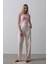 Grip&hug Beli Yarım Lastikli Palazzo Pantolon - Pudra 3