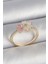 Pirinç Gold Renk Beyaz Mineli Pembe Zirkon Taşlı Çiçek Model Kadın Yüzük - TJ-BYK3709 1