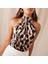 Grip&hug Kadın Halter Yaka Leopar Desenli Mikro Kumaş Bluz 1