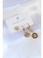 316L Çelik Gold Renk Ağaç Model Çiçek Detay Zirkon Taşlı Kadın Küpe - TJ-BKP7348 1