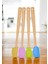 4 Adet 4 Renk Ahşap Saplı Pastel Renkli Isıya Dayanıklı Silikon Spatula Seti Mutfak Seti Renkli Kaşık Spatula Mavi Sarı Pembe Yeşil 1