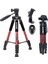 Zomei Q111 Kamera Tripodu Cep Telefonu Tutuculu + Uzaktan Kumanda, Alüminyum Alaşım Hafif Kamera Ayaklı Tripod 3 Yönlü Döner Başlık Hızlı Değiştirme Plakası ve Çanta 47 - 140 cm Kırmızı Renk 1