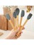 Bambu Saplı 5'li Silikon Mutfak Seti - Isıya Dayanıklı Spatula, Kaşık ve Kepçe Takımı, Şık ve Asılabilir Tasarım 2