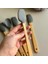 Bambu Saplı 5'li Silikon Mutfak Seti - Isıya Dayanıklı Spatula, Kaşık ve Kepçe Takımı, Şık ve Asılabilir Tasarım 3