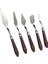 5 Parça Paslanmaz Çelik Spatula Seti Seramik Kil Hamuru Pasta Kreması Hamur Bıçağı Ahşap Saplı Süsleme Şekil Verme ve Kazıma Seti Boya Paletleri,mutfakta, Diğer Hobi ve El Sanatları Için 1