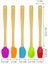 Indigo 5 Li Renkli Bambu Silikon Spatula Seti Uzun 26CM 3
