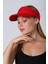 Unisex Spor Vizör Tenis Siperlik Şapka Uv Korumalı Pamuklu Arkası Cırtlı Ayarlanabilir Kırmızı 5
