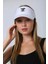 Unisex Spor Vizör Tenis Siperlik Şapka Uv Korumalı Pamuklu Arkası Cırtlı Ayarlanabilir Beyaz 1