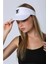 Unisex Spor Vizör Tenis Siperlik Şapka Uv Korumalı Pamuklu Arkası Cırtlı Ayarlanabilir Beyaz 5