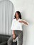 Grip&hug Crop Yakalı Gömlek Üç Çeyrek Sleeve Kol - Beyaz 1