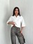 Grip&hug Crop Yakalı Gömlek Üç Çeyrek Sleeve Kol - Beyaz 4
