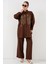 Grip&hug Desenli Tunik Pantolon Ikili Takım 6720 - Kahverengi 4