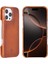 El Yapımı Hakiki Deri iPhone 16 Pro Arka Kapak - 360° Deri Kaplama, Şık ve Dayanıklı Tasarım, Premium Koruma - Turuncu 1
