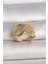 Pirinç Gold Renk Ayarlanabilir Zirkon Taşlı x Model Kadın Yüzük - TJ-BYK3601 1