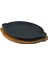 Pişirme Kabı Lv Eco Ft 1824 T10 K4 Fajita Plaka, Oval, Integral Metal ve Ahşap Plaka, Ölçüler 18 x 24 Cm, Dökme Demir, Siyah 1