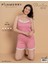 Kadın Ip Askılı Milan Kumaş Likralı Şortlu Pijama Takımı 6018 - 1 Adet 2