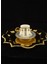 Tek Kişilik Gold Renk Yıldız Paslanmaz Söz Nişan Çeyiz, Kahve, Çay, Dekoratif Sunum Tepsisi 25x25cm 2