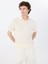 Polo Yaka Standart Desenli Beyaz Erkek Kazak M4GR07Z3DN1G047 Cree Washed Sspolo 3