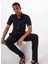 Standart Düğmeli Yaka Siyah Erkek Gömlek Mr Short Sleeve 1
