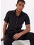 Standart Düğmeli Yaka Siyah Erkek Gömlek Mr Short Sleeve 2