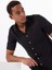 Standart Düğmeli Yaka Siyah Erkek Gömlek Mr Short Sleeve 5