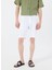 Lastikli Bel Standart Beyaz Erkek Bermuda Şort Mr Rog Short 3