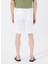 Lastikli Bel Standart Beyaz Erkek Bermuda Şort Mr Rog Short 5