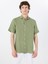 Standart Düğmeli Yaka Yeşil Erkek Gömlek Mr Short Sleeve 3