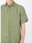 Standart Düğmeli Yaka Yeşil Erkek Gömlek Mr Short Sleeve 4
