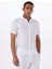 Standart Düğmeli Yaka Beyaz Erkek Gömlek Mr Short Sleeve 3