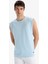 %100 Pamuk Boxy Fit Bisiklet Yaka Basic Düz Atlet C7205AX25SM 3