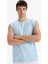 %100 Pamuk Boxy Fit Bisiklet Yaka Basic Düz Atlet C7205AX25SM 4