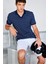 Regular Fit Polo Yaka Çizgili Triko Kısa Kollu Tişört C4150AX25SM 1