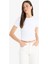 Slim Fit Dar Kesim Bisiklet Yaka Basic Düz Kısa Kollu Beyaz Tişört F3535AX25SM 3