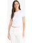 Slim Fit Dar Kesim Bisiklet Yaka Basic Düz Kısa Kollu Beyaz Tişört F3535AX25SM 4