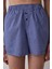 Blue Gingham Şort Lacivert Pijama Altı 1