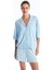 Yeni Sezon Gomlek Yaka Desenli Kadin Sortlu Pijama Takimi - S4H645Z8 2