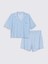 Yeni Sezon Gomlek Yaka Desenli Kadin Sortlu Pijama Takimi - S4H645Z8 5