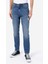 Regular Fit Orta Bel Daralan Paça Erkek Indigo Jean Pantolon 4