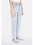 Straight Fit Yüksel Bel Düz Paça Kadın Indigo Jean Pantolon 4