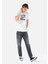 Loose Straight Fit Orta Bel Düz Paça Erkek Gri Jean Pantolon 3