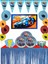 Metalize Masa Etekli Afişli Arabalar HotWheels Ateşli Tekerler 40 Kişilik Doğum Günü Parti Malzemeleri Seti 1